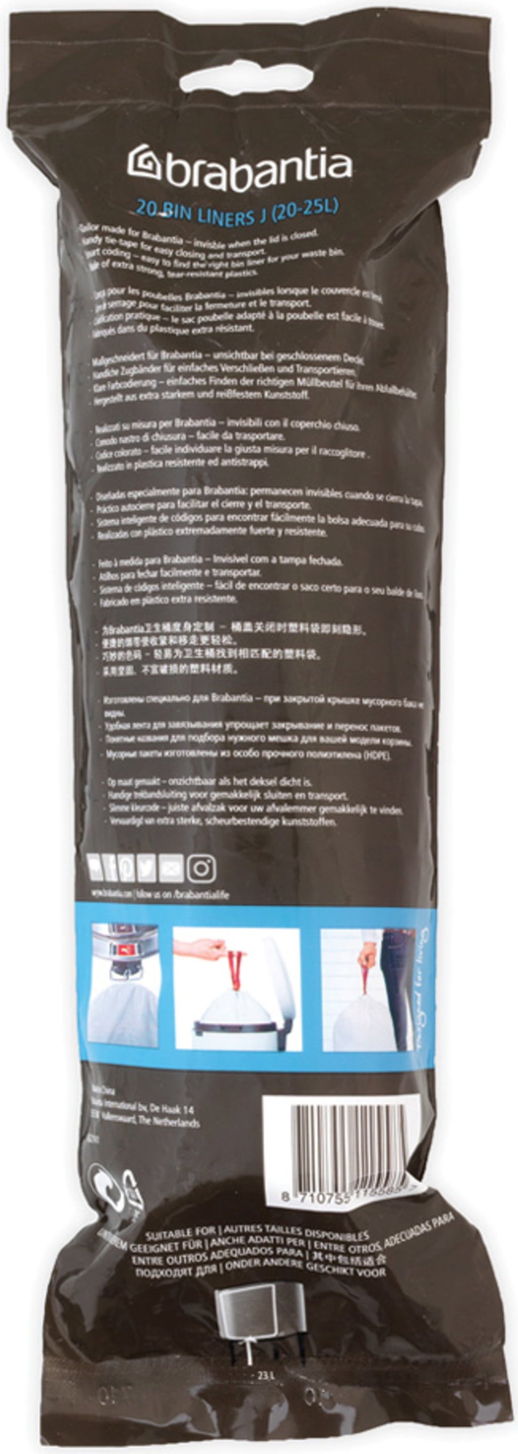 Worki na śmieci PerfectFit do Bo Touch Bin - opakowanie w rolce - 20-25L (J) - 20 szt.