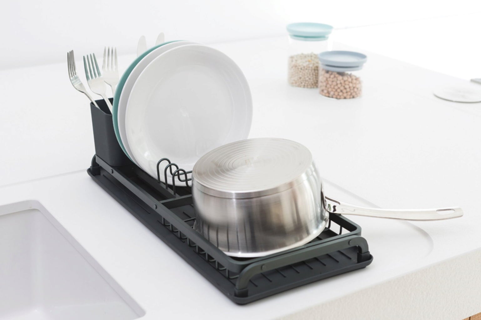 brabantia Kompaktes Abtropfgestell - Dark Grey
