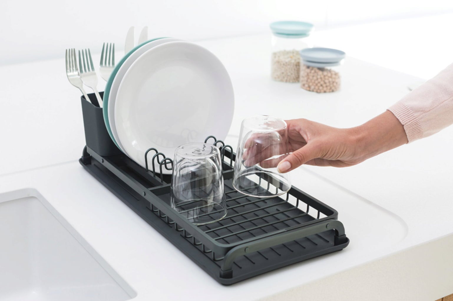 brabantia Kompaktes Abtropfgestell - Dark Grey