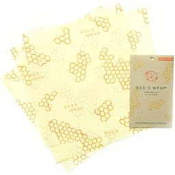 Bee's Wrap Tissu à la Cire d'Abeille - Kit de 3 - Large (33x35cm)