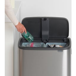 Bo Touch Bin 2 x 30 L with 2 Plastic Inserts - Matte Steel Fingerprint Proof