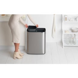 Bo Touch Bin 2 x 30 L with 2 Plastic Inserts - Matte Steel Fingerprint Proof