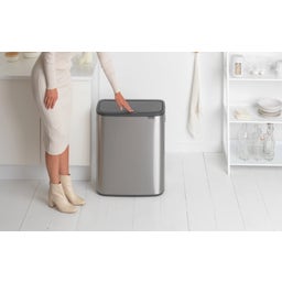 Bo Touch Bin 2 x 30 L with 2 Plastic Inserts - Matte Steel Fingerprint Proof