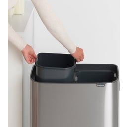 Bo Touch Bin 2 x 30 L with 2 Plastic Inserts - Matte Steel Fingerprint Proof