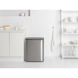 Bo Touch Bin 2 x 30 L with 2 Plastic Inserts - Matte Steel Fingerprint Proof