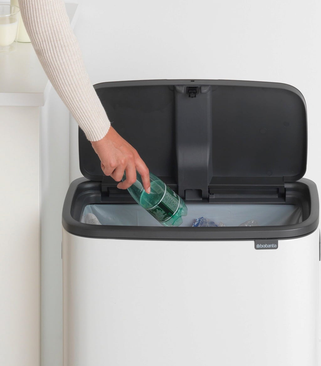 brabantia Bo Touch Bin 60 L avec 1 Seau Intérieur - Blanc