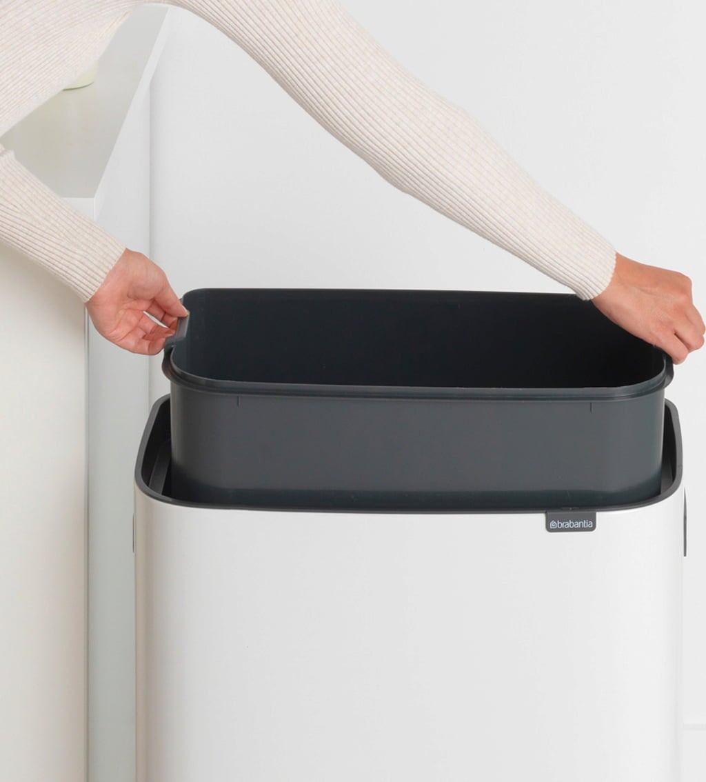 brabantia Bo Touch Bin 60 L avec 1 Seau Intérieur - Blanc