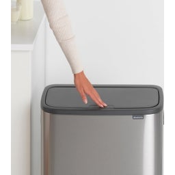 Bo Touch Bin - Pattumiera 60 L con Inserto in Plastica - Matt Steel Fingerprint Proof