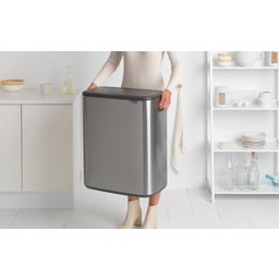 Bo Touch Bin - Pattumiera 60 L con Inserto in Plastica - Matt Steel Fingerprint Proof