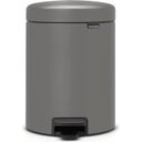 brabantia Newicon Pedal Bin 5 L with Plastic Liner - Mineral Concrete Grey