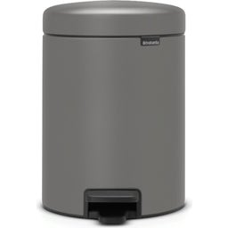 brabantia Newicon Pedal Bin 5 L with Plastic Liner - Mineral Concrete Grey