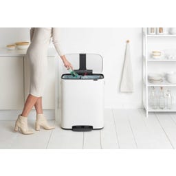 brabantia Bo Pedal Bin, 2 x 30L - White
