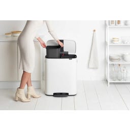 brabantia Bo Pedal Bin, 2 x 30L - White
