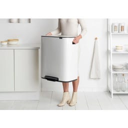 brabantia Bo Pedal Bin, 2 x 30L - White