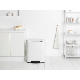 brabantia Bo Pedal Bin, 2 x 30L - White