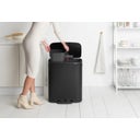 brabantia Bo Pedal Bin, 2 x 30L - Matt Black