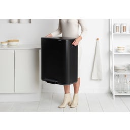 brabantia Bo Pedal Bin, 2 x 30L - Matt Black