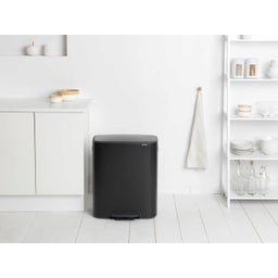 brabantia Bo Pedal Bin, 2 x 30L - Matt Black