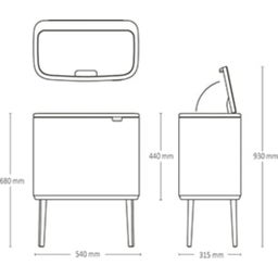 brabantia Bo Touch Bin 36 L avec Seau - Champagne