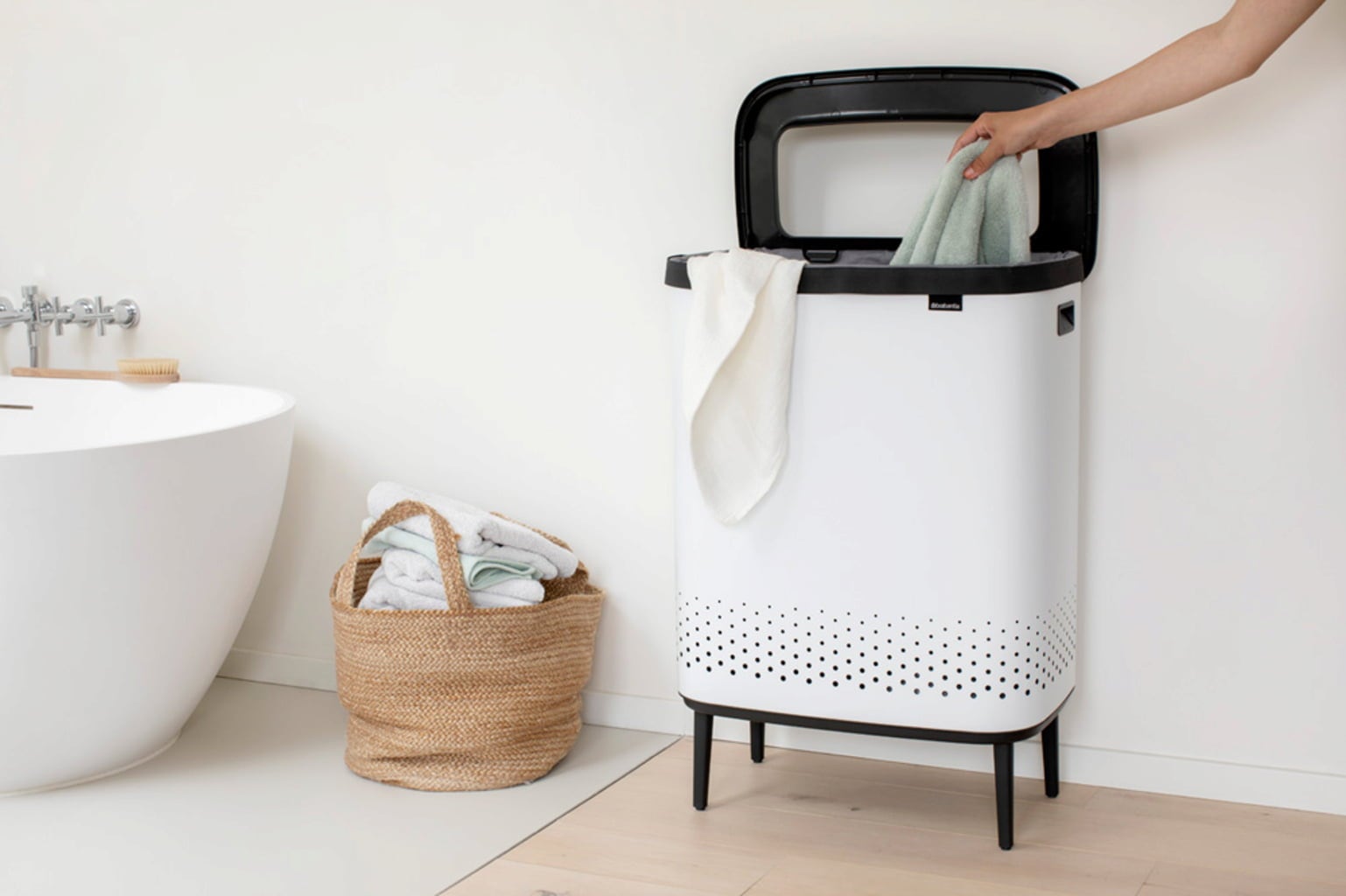 brabantia Bo Hamper Hi, 2 x 45L - White