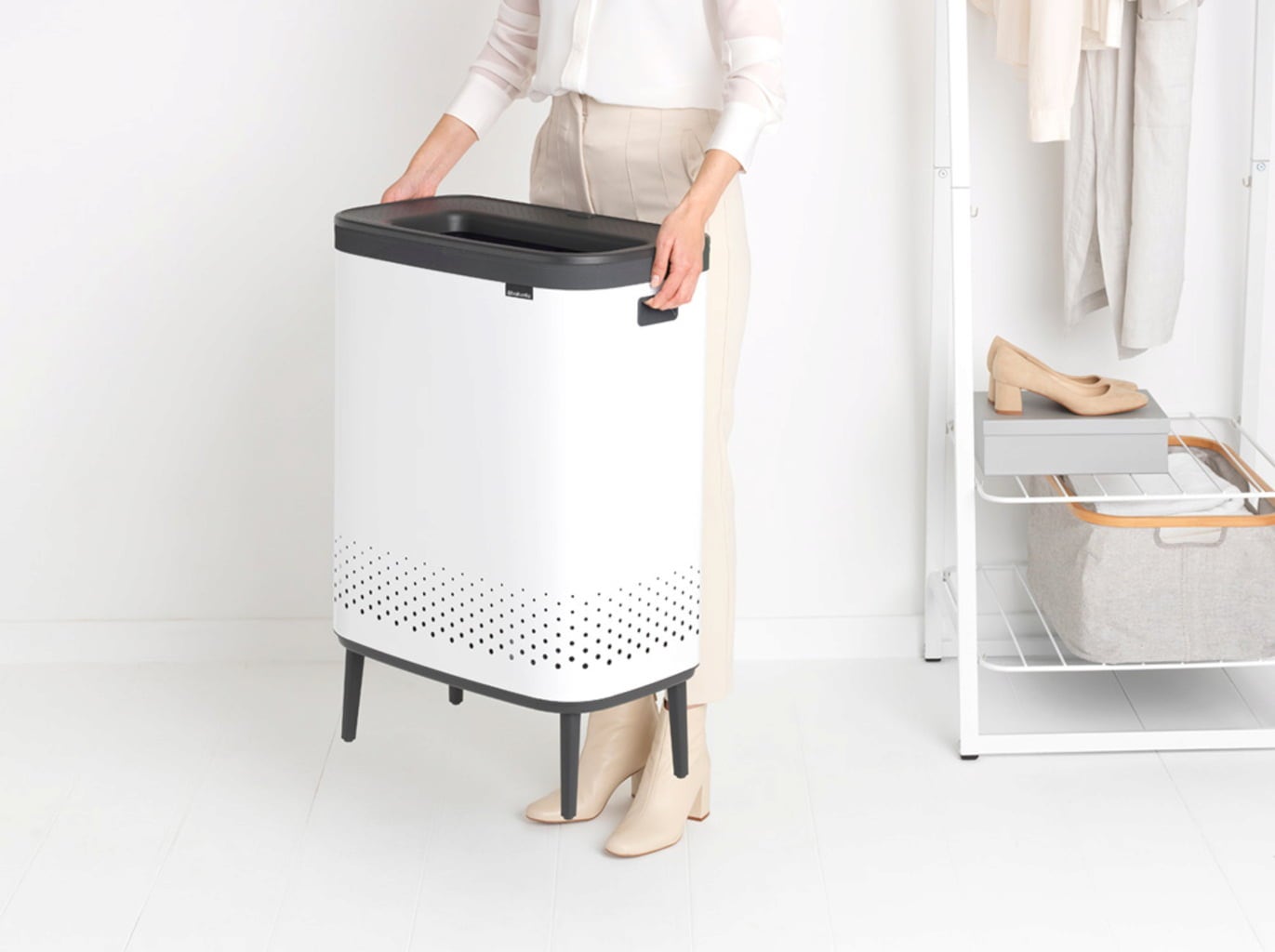 brabantia Bo Hamper Hi, 2 x 45L - White