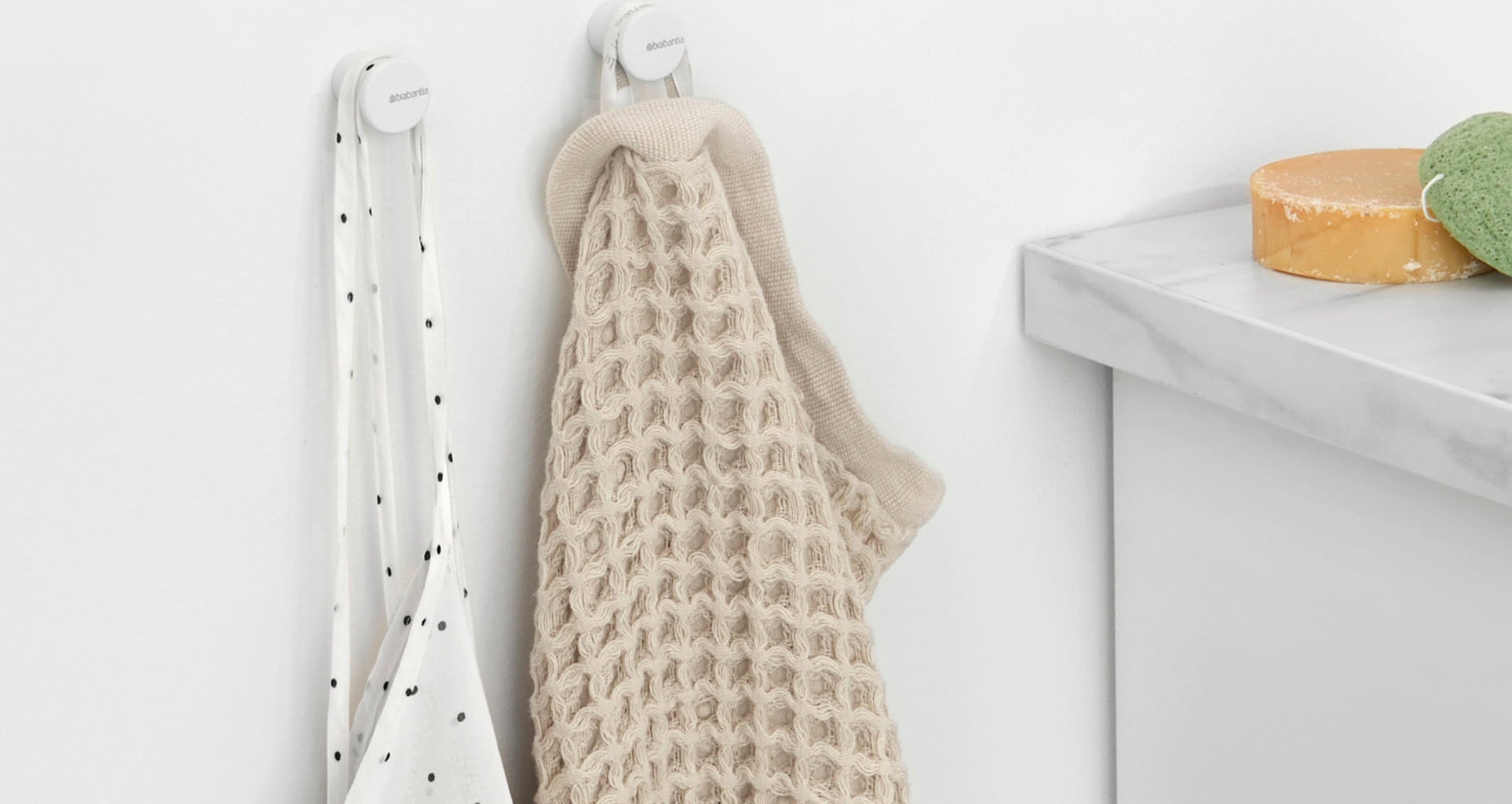 Crochet Porte-serviettes - MindSet, 2 pcs - Mineral Fresh White