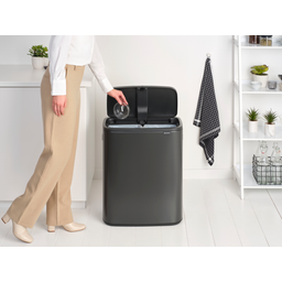 Bo Touch Bin 2 x 30 L mit 2 Kunststoffeinsätzen - Confident Grey