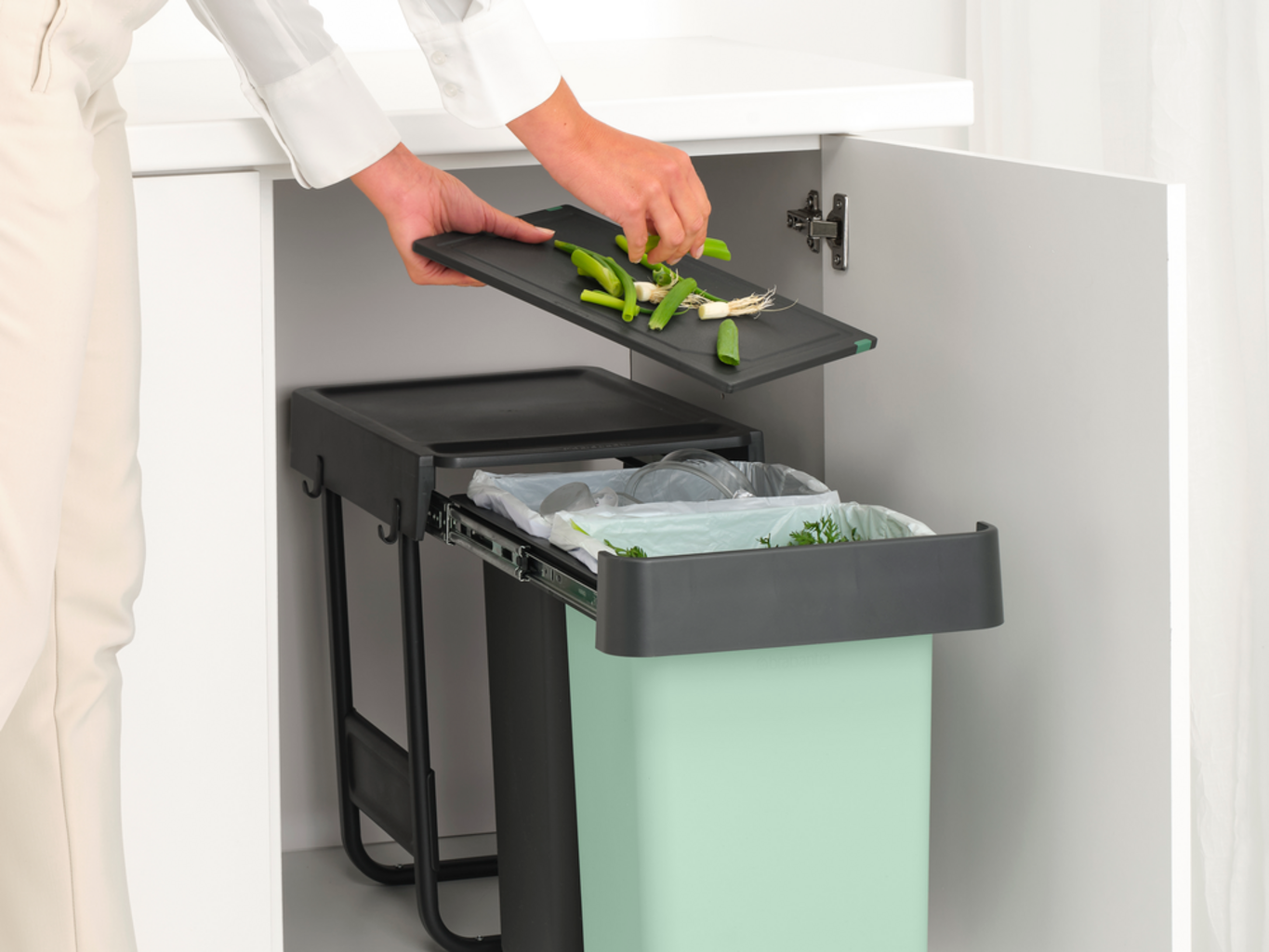 brabantia Poubelle Intégrée - Sort & Go - 2 x 15 L