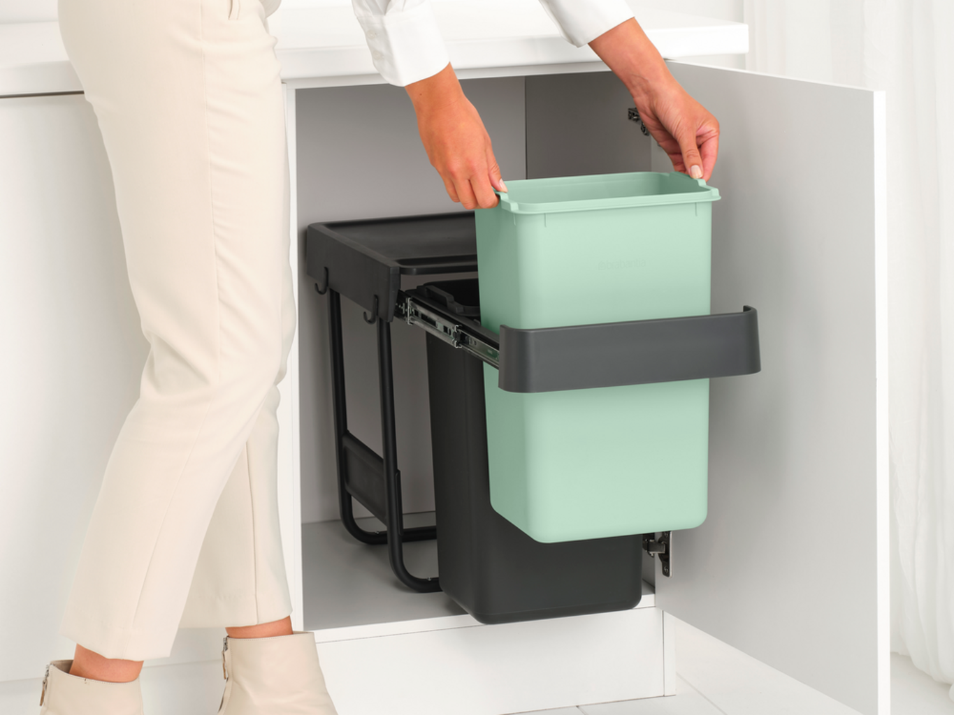 brabantia Poubelle Intégrée - Sort & Go - 2 x 15 L