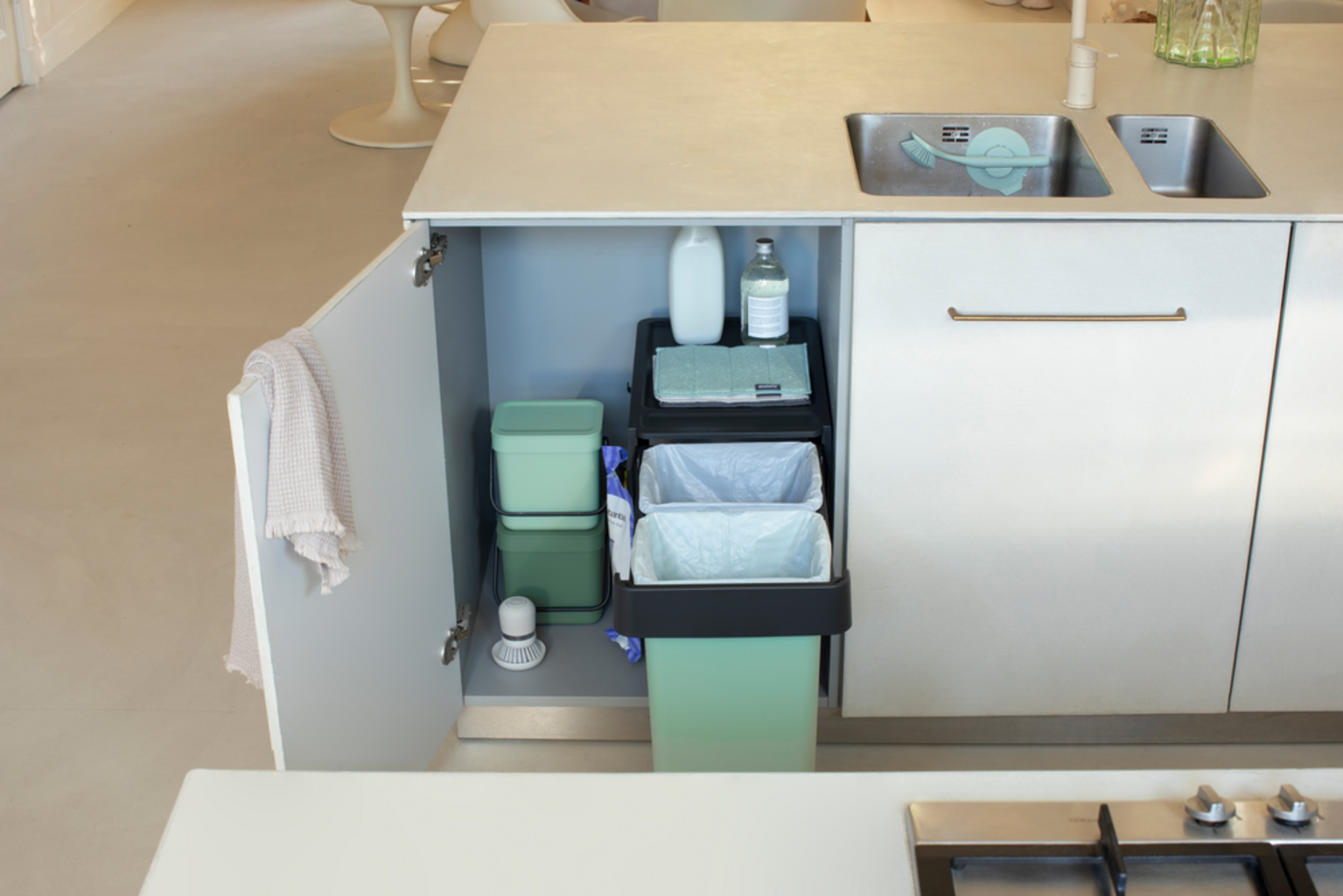 brabantia Poubelle Intégrée - Sort & Go - 2 x 15 L