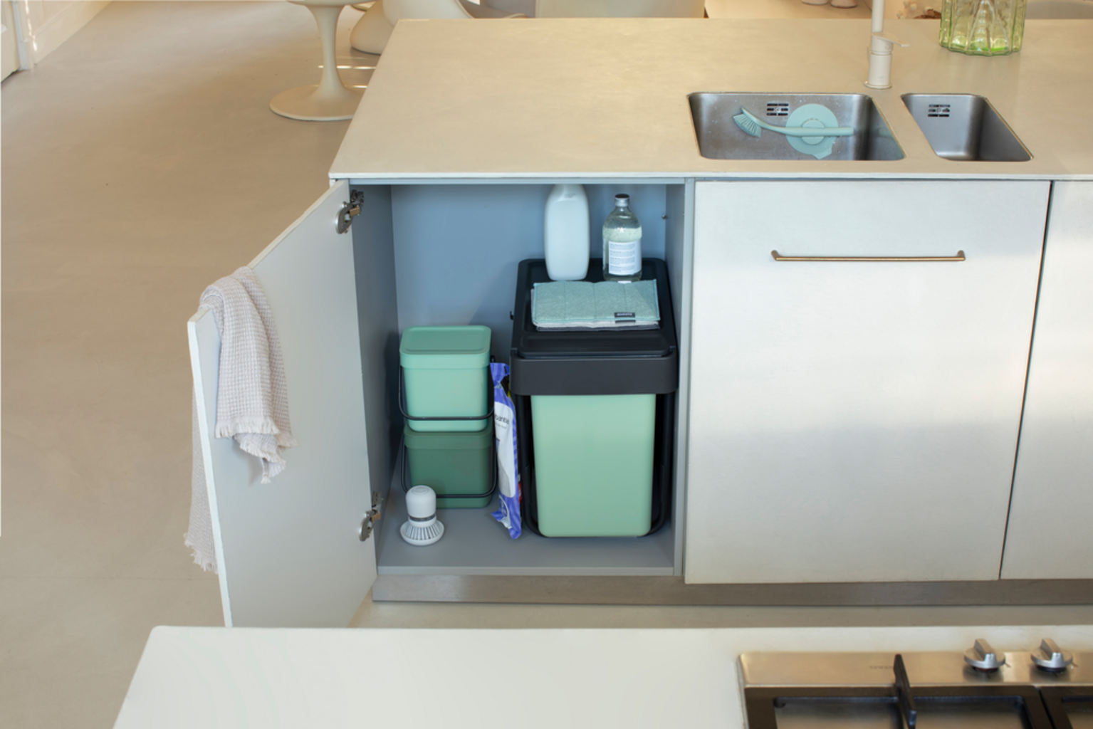 brabantia Poubelle Intégrée - Sort & Go - 2 x 15 L