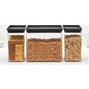 Stapelbare Vorratsdosen eckig, Tasty+, dark grey - Set 1 (2x 1,6 L und 1x 3,5L)