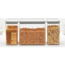 Tasty+ Stackable Rectangular Storage Containers, Light Grey - Set 1 (2x 1.6 L and 1x 3.5 L)