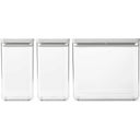 Tasty+ Stackable Rectangular Storage Containers, Light Grey - Set 1 (2x 1.6 L and 1x 3.5 L)