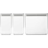 Tasty+ Stackable Rectangular Storage Containers, Light Grey