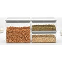 Tasty+ Stackable Rectangular Storage Containers, Light Grey - Set 2 (2x 1.5 L and 1x 3.5 L)