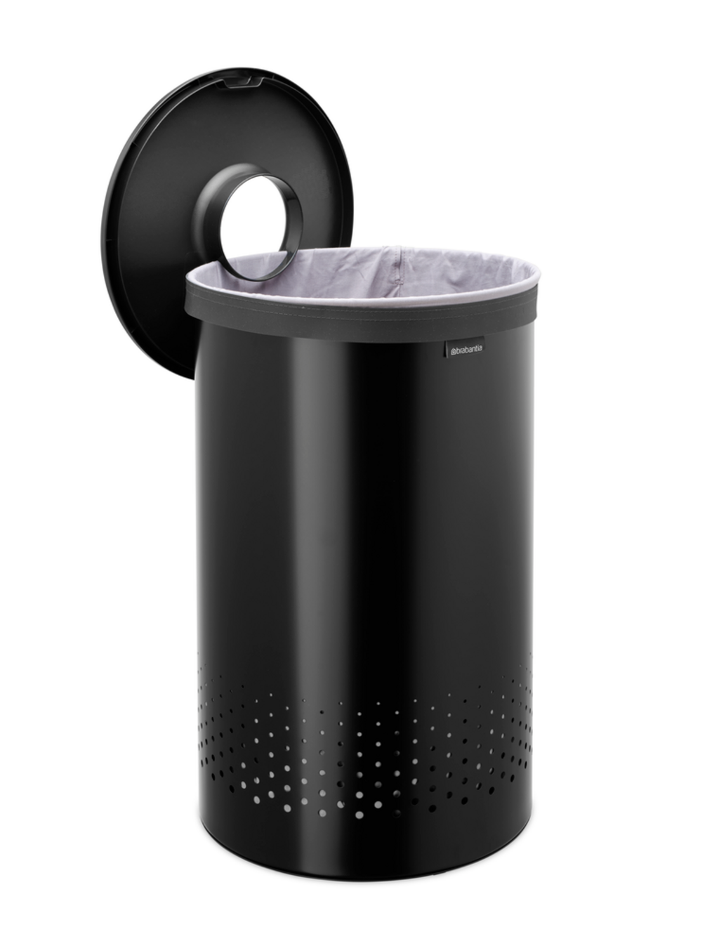brabantia Laundry Box with Plastic Lid - 60 Litres - Matt Black