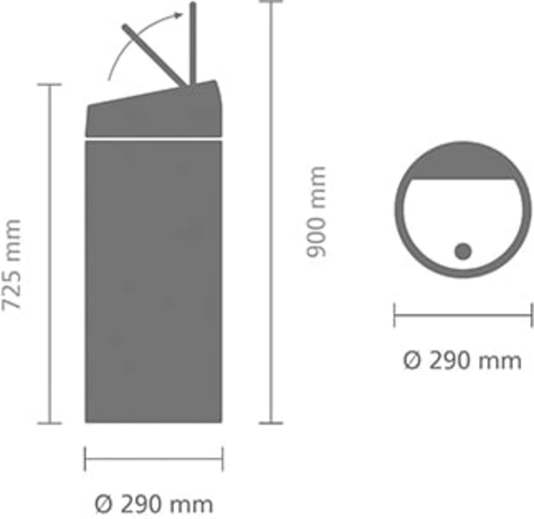 brabantia Touch Bin New 30 L mit Kunststoffeinsatz - Mineral Moonlight Black