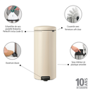 brabantia Poubelle à Pédale Newicon 30L - Soft Beige