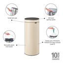Poubelle Touch Bin New 30 L avec Seau Intérieur - Soft Beige