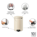 Newicon 20 L Pedal Bin with a Plastic Liner - Soft Beige