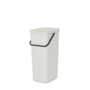 brabantia Sort & Go Afvalemmer, 40 Liter - Light Grey