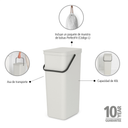 Sort & Go Recycling - kosz na śmieci, 40 L - Light Grey