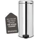 brabantia Poubelle à Pédale Newicon 30L - Brilliant Steel