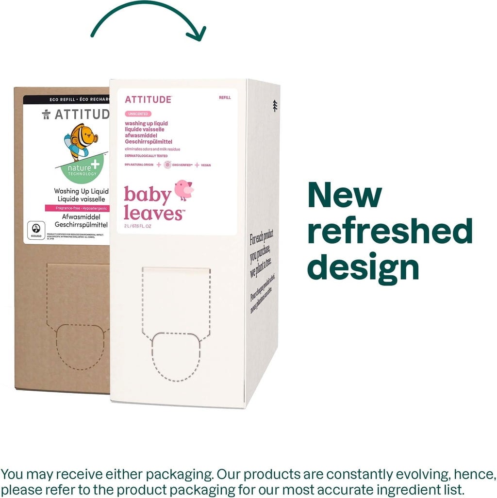 Attitude Baby Unscented Washing Up Liquid - 2 l
