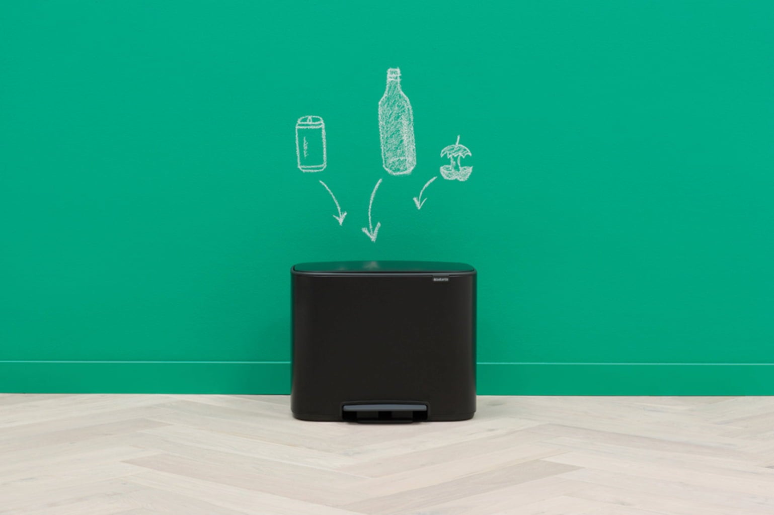 Bo Pedal Bin 36 Litres with Plastic Insert - Matte Black