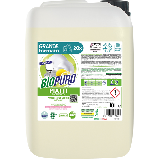 BIOPURO Detersivo Bio per Piatti - 10 L