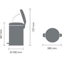 brabantia Treteimer Newicon 20 Liter - Matt Black