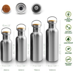 Bambaw Thermosflasche aus Edelstahl 750 ml - Polar White