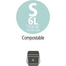 brabantia Sacs Poubelle PerfectFit (Compostables) - 6L (S) - 10 pièces par rouleau